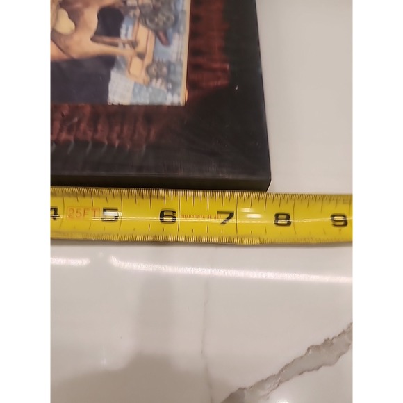 Lot Of 2 Vintage Primitive Country Farmhouse Wood Framed Prints Sheep Horse Doll - Picture 11 of 11